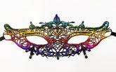 Nessiworld Colorful Lace Cut Lace Embroidered Prom Party Mask Rainbow